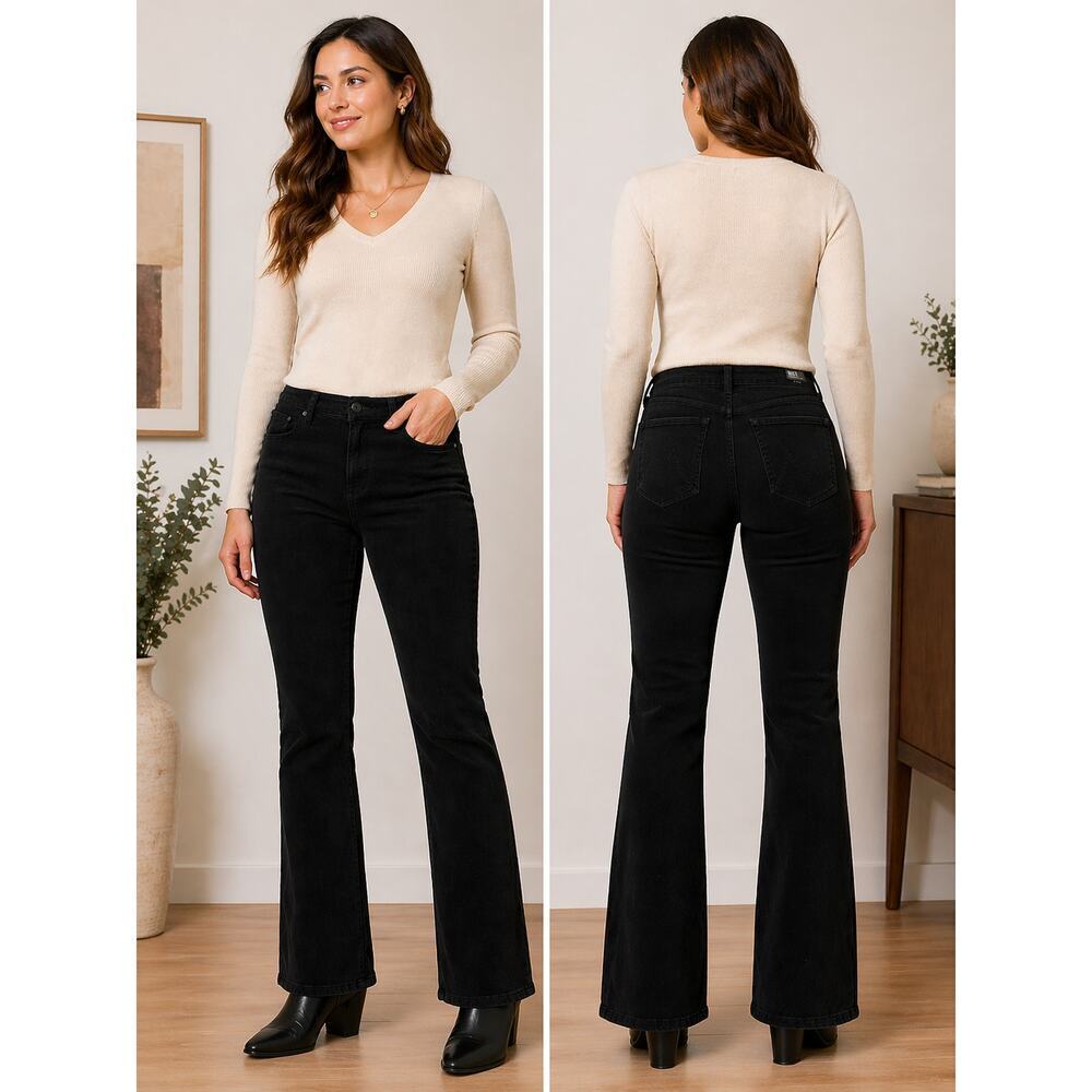 Kut Kloth Karen Baby Bootcut Corduroy Pants Black Sz 16 Workwear Business Casual